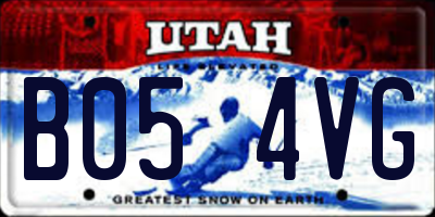 UT license plate B054VG