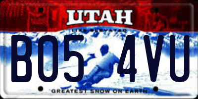 UT license plate B054VU