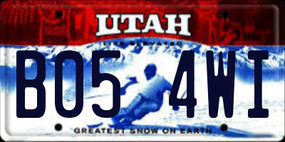UT license plate B054WI