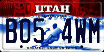 UT license plate B054WM