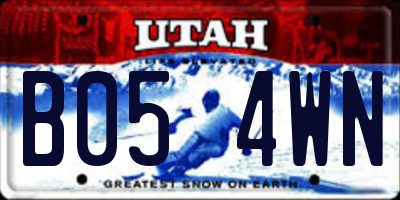 UT license plate B054WN