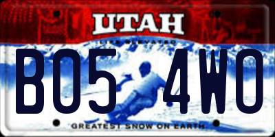 UT license plate B054WO