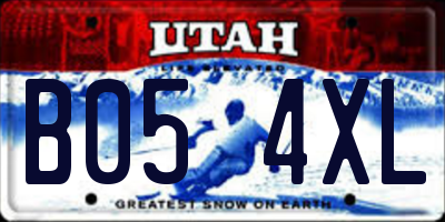 UT license plate B054XL