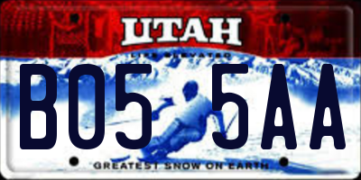 UT license plate B055AA