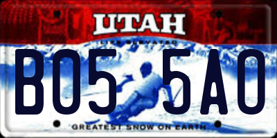 UT license plate B055AO