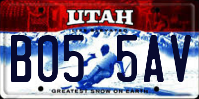 UT license plate B055AV