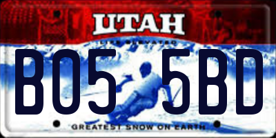 UT license plate B055BD