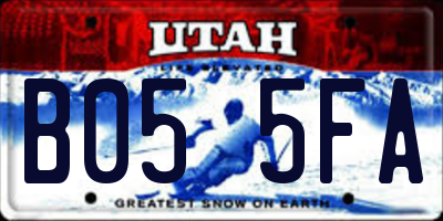 UT license plate B055FA