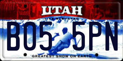 UT license plate B055PN