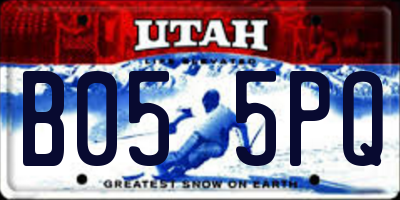 UT license plate B055PQ