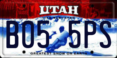 UT license plate B055PS