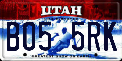 UT license plate B055RK