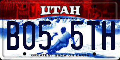 UT license plate B055TH