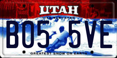 UT license plate B055VE
