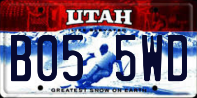 UT license plate B055WD