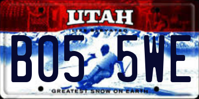 UT license plate B055WE