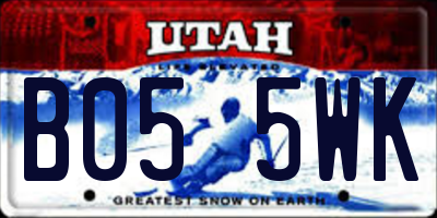 UT license plate B055WK