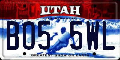 UT license plate B055WL