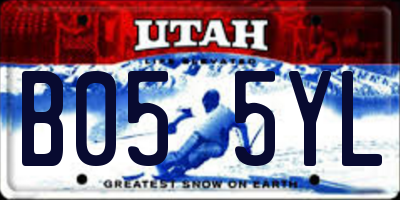 UT license plate B055YL