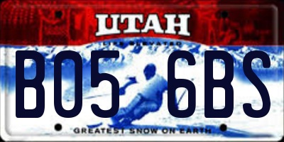 UT license plate B056BS