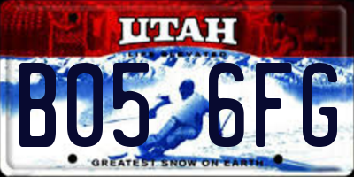 UT license plate B056FG