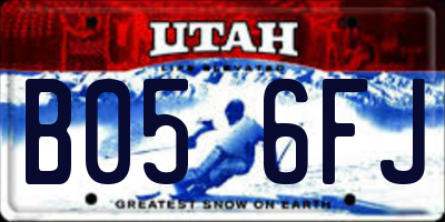 UT license plate B056FJ
