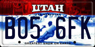 UT license plate B056FK