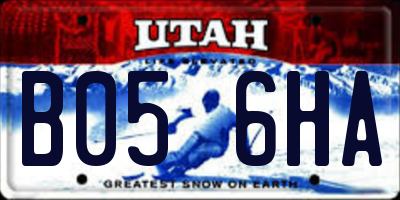 UT license plate B056HA