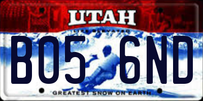 UT license plate B056ND