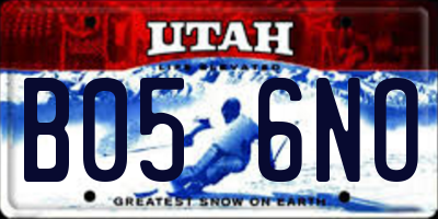 UT license plate B056NO