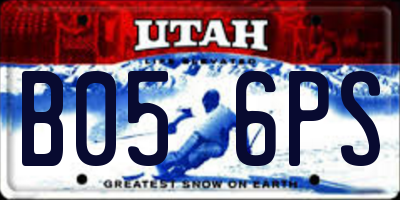 UT license plate B056PS