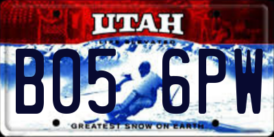 UT license plate B056PW
