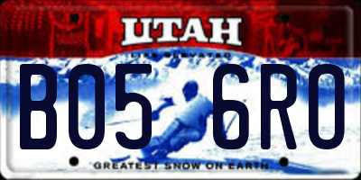 UT license plate B056RO