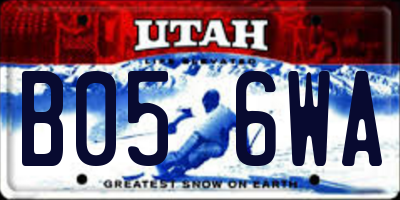 UT license plate B056WA