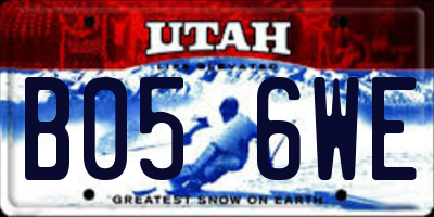 UT license plate B056WE