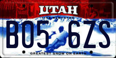UT license plate B056ZS