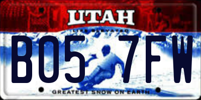 UT license plate B057FW