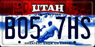 UT license plate B057HS