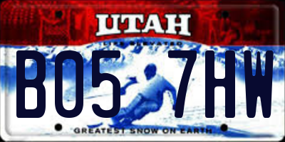 UT license plate B057HW