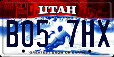 UT license plate B057HX