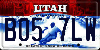 UT license plate B057LW