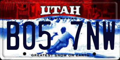 UT license plate B057NW