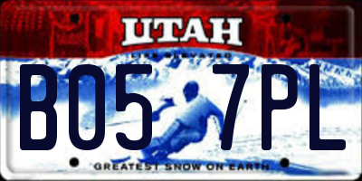 UT license plate B057PL