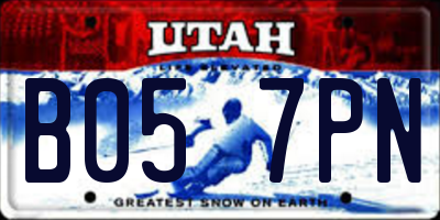 UT license plate B057PN