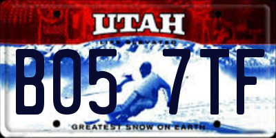 UT license plate B057TF