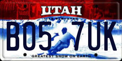 UT license plate B057UK
