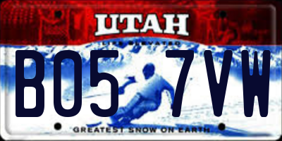 UT license plate B057VW