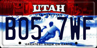 UT license plate B057WF