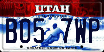 UT license plate B057WP