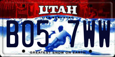 UT license plate B057WW